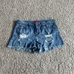Guess Blue Distressed Jean Shorts